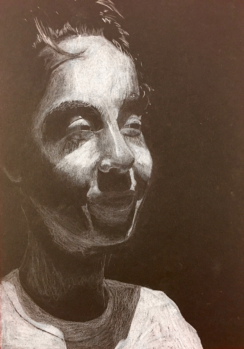 Portraits online drawn on black paper