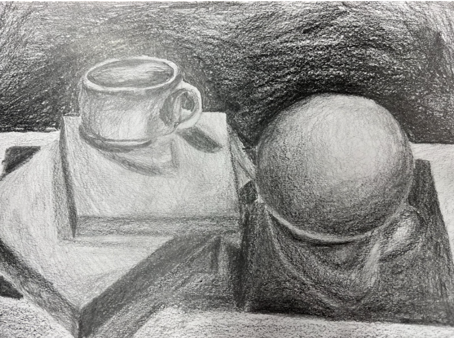 black and white still life drawings
